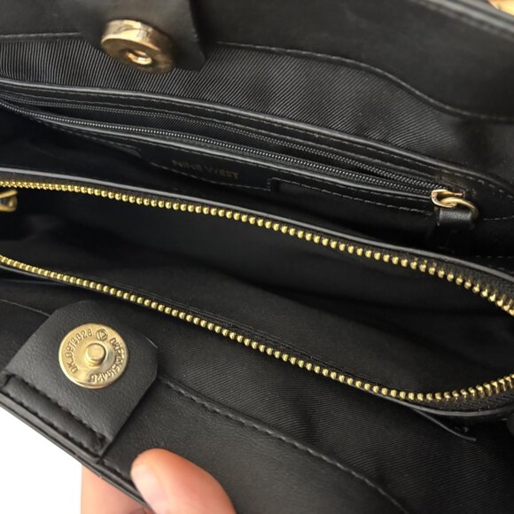 Nine West Brooklyn Jet Set Carryall Bag Black Pebbled Faux Leather Purse - Picture 11 of 16